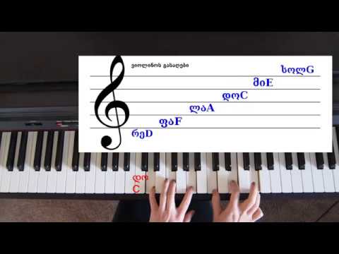 Learn Reading Piano Sheets- Lesson 3 ვისწავლოთ ნოტები მარტივად - გაკვეთილი 3